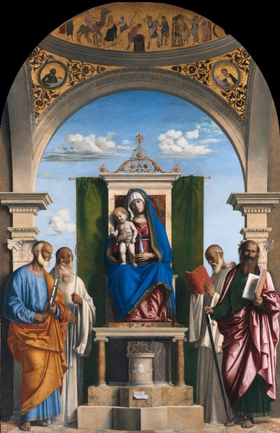 Enthroned Madonna with Child and Saints Peter, Romualdus, Benedict, and Paul by Cima da Conegliano